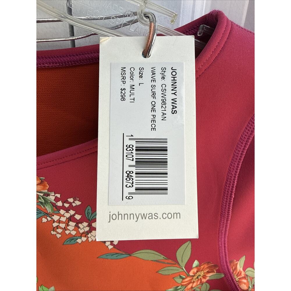 Johnny Was Wave Surf 1 Piece L Zip-Up Bodysuit Neoprene Multicolor Floral NWT - Picture 4 of 10